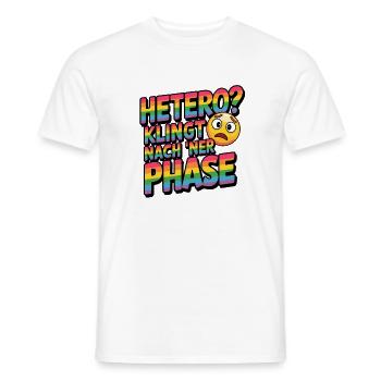 Hetero Klingt Nach Ner Phase LGBTQ Pride Humor - Männer T-Shirt - Weiß - Vorne - AI Model Male 178 dark (178cm)