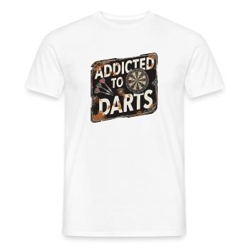 Addicted To Darts Dartspiel Pfeile Und Dartscheibe - Männer T-Shirt - Weiß - Vorne - AI Model Male 178 dark (178cm)