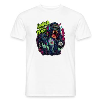 Lauter als Realität Neon-Gorilla - Männer T-Shirt - Weiß - Vorne - AI Model Male 178 dark (178cm)