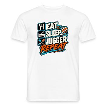 Eat Sleep Jugger Repeat – Jugger Sport - Männer T-Shirt - Weiß - Vorne - AI Model Male 178 dark (178cm)