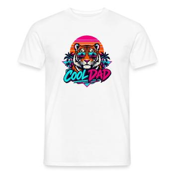 Tiger Retro Sonnenbrillen Dad - Männer T-Shirt - Weiß - Vorne - AI Model Male 178 dark (178cm)