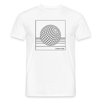 Geometrischer Trance-Drahtgitterglobus - Männer T-Shirt - Weiß - Vorne - AI Model Male 178 dark (178cm)