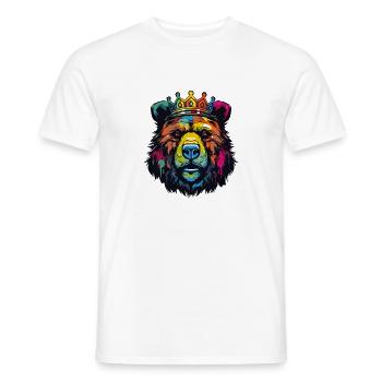 Königsbär Pop Art Portrait - Männer T-Shirt - Weiß - Vorne - AI Model Male 178 dark (178cm)