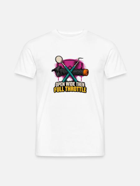 Offen Weit Dann Volle Gas - Männer T-Shirt - Weiß