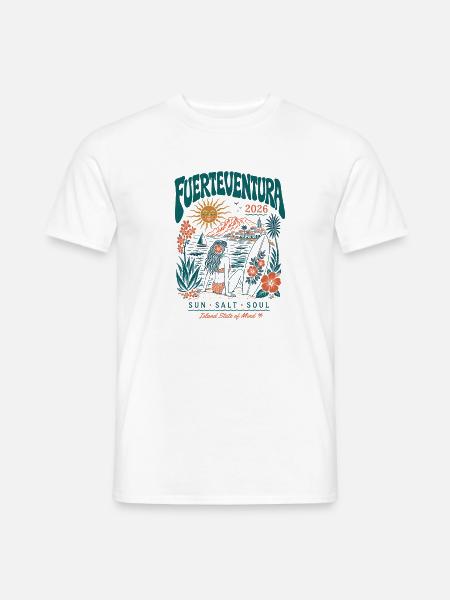 Fuerteventura Surfstrand 2026 - Männer T-Shirt - Weiß