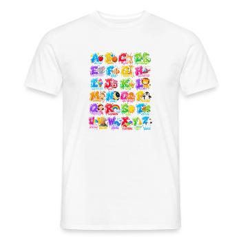 Buntes Tieralphabet für Kinder - Männer T-Shirt - Weiß - Vorne - AI Model Male 178 dark (178cm)