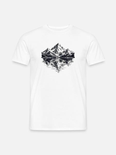 Schneeberge Spiegelbild - Männer T-Shirt - Weiß