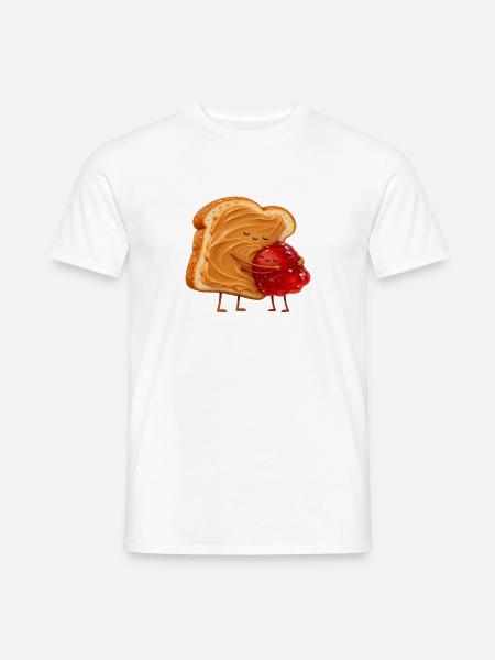 Kuschelt Toast mit Marmelade - Männer T-Shirt - Weiß