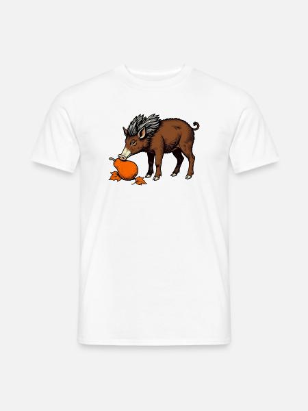 Wildschwein an der Birne - Männer T-Shirt - Weiß
