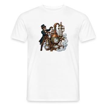 Steampunk-Dampfmeister-Mechanik - Männer T-Shirt - Weiß - Vorne - AI Model Male 178 dark (178cm)