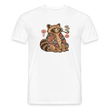 Katzenkoi Tattoo mit Pfeife - Männer T-Shirt - Weiß - Vorne - AI Model Male 178 dark (178cm)