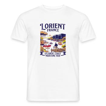 Lorient France Atlantic Coast Maritime Harbor Port - Männer T-Shirt - Weiß - Vorne - AI Model Male 178 dark (178cm)