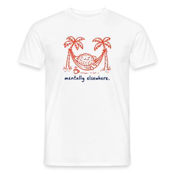 Mentally Elsewhere – Eisige Gehirnkritzelei - Männer T-Shirt - Weiß - Vorne - AI Model Male 178 dark (178cm)