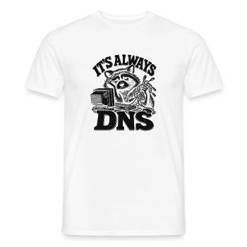 Raccoon DNS Always On - Männer T-Shirt - Weiß - Vorne - AI Model Male 178 dark (178cm)