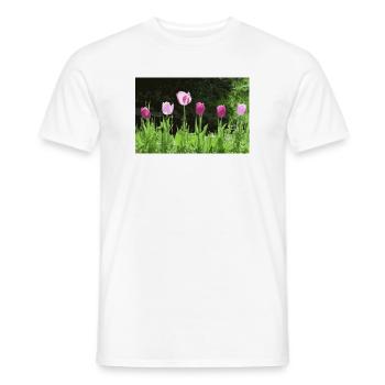 Tulpen im Frühling - Männer T-Shirt - Weiß - Vorne - AI Model Male 178 dark (178cm)