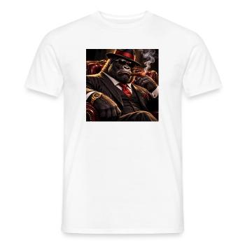 Gorilla-Dandy im Smoking und Zigarre - Männer T-Shirt - Weiß - Vorne - AI Model Male 178 dark (178cm)