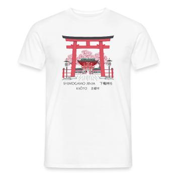 Kyoto Torii und Kirschblüten - Männer T-Shirt - Weiß - Vorne - AI Model Male 178 dark (178cm)