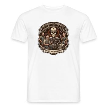 Hillside Reparaturshop Rockabilly - Männer T-Shirt - Weiß - Vorne - AI Model Male 178 dark (178cm)