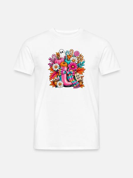 Hey Boo Herbst-Halloween - Männer T-Shirt - Weiß