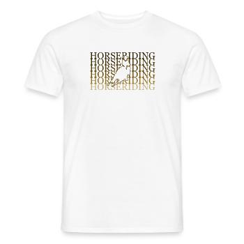 Goldenes Reiterdesign - Männer T-Shirt - Weiß - Vorne - AI Model Male 178 dark (178cm)