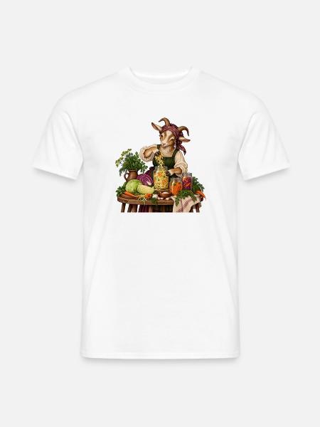 Ziege fermentiert Gemüse - Männer T-Shirt - Weiß