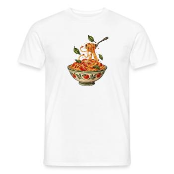 Spaghetti Schüssel Illustration - Männer T-Shirt - Weiß - Vorne - AI Model Male 178 dark (178cm)
