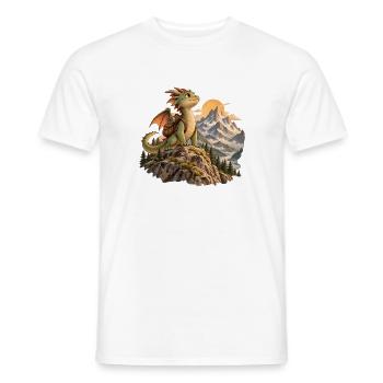 Drachenhiker am Berggipfel - Männer T-Shirt - Weiß - Vorne - AI Model Male 178 dark (178cm)