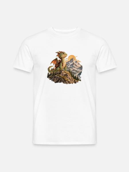 Drachenhiker am Berggipfel - Männer T-Shirt - Weiß