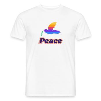 Friedenstaube Retro – Peace Taube 70er - Männer T-Shirt - Weiß - Vorne - AI Model Male 178 dark (178cm)