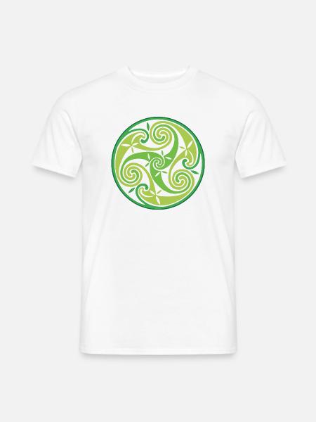 Grünes keltisches Triskel - Männer T-Shirt - Weiß