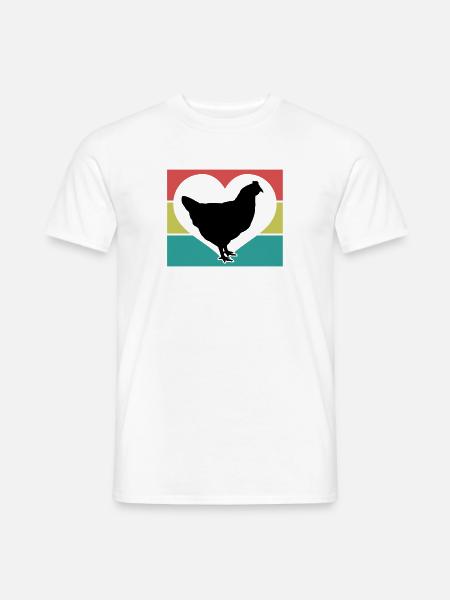 Huhn Herz Silhouette - Männer T-Shirt - Weiß
