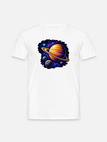 Weltraum im Saturnring - Männer T-Shirt - Weiß