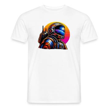 Astronaut im Neon-Sonnenuntergang - Männer T-Shirt - Weiß - Vorne - AI Model Male 178 dark (178cm)