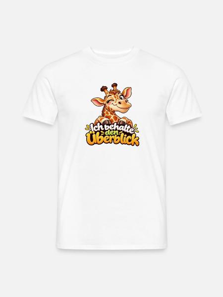Lustige Coole Giraffe - Ich behalte den Überblick  - Männer T-Shirt - Weiß