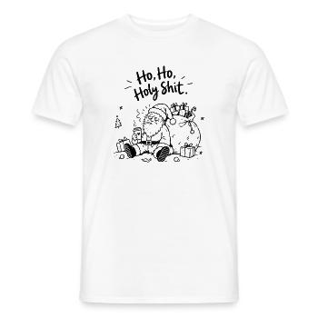 Holy Shit – Überforderter Weihnachtsmann - Männer T-Shirt - Weiß - Vorne - AI Model Male 178 dark (178cm)