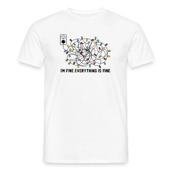 'm Fine Everything Is Fine Weihnachten Humor - Männer T-Shirt - Weiß - Vorne - AI Model Male 178 dark (178cm)