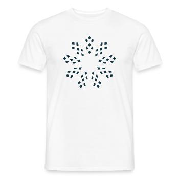 Dunkelblaue Geometrische Schneeflocke - Männer T-Shirt - Weiß - Vorne - AI Model Male 178 dark (178cm)