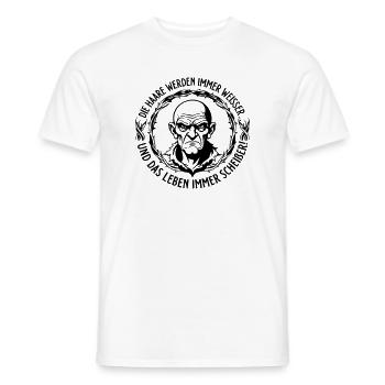 Haare werden weisser, das Leben immer scheißer - Männer T-Shirt - Weiß - Vorne - AI Model Male 178 dark (178cm)