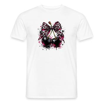 Kirschen mit Leopardenmuster - Männer T-Shirt - Weiß - Vorne - AI Model Male 178 dark (178cm)