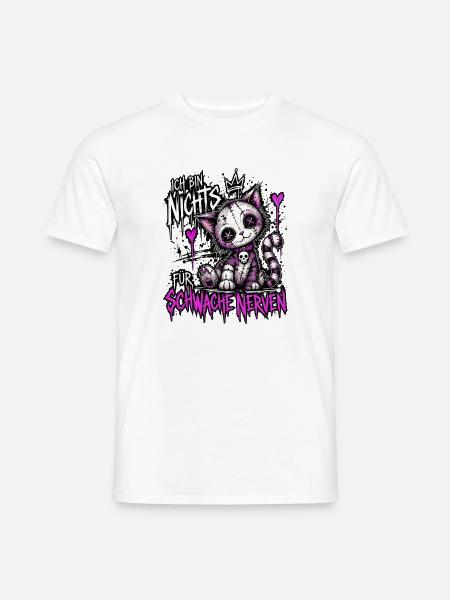 Patchwork-Katzchen für starke Nerven - Männer T-Shirt - Weiß