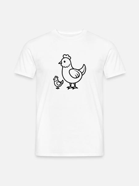 Henne und Küken - Männer T-Shirt - Weiß
