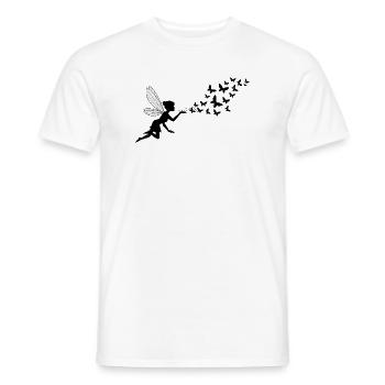 Schmetterlingdesign Pusteblumen Wiese Herzen Feen - Männer T-Shirt - Weiß - Vorne - AI Model Male 178 dark (178cm)