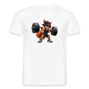 Fitness Eichhörnchen Gym Muskeln Bodybuilding - Männer T-Shirt - Weiß - Vorne - AI Model Male 178 dark (178cm)