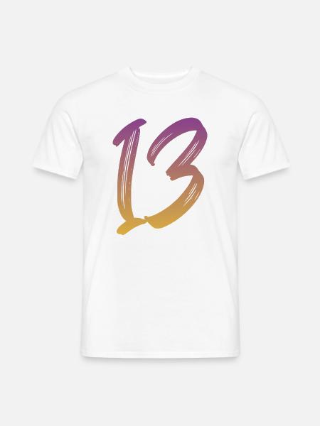 13 - Männer T-Shirt - Weiß