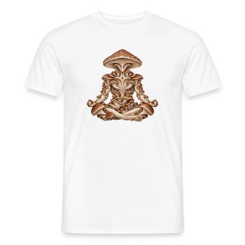 Pilz-Geist-Meditations-Tee - Männer T-Shirt - Weiß - Vorne - AI Model Male 178 dark (178cm)