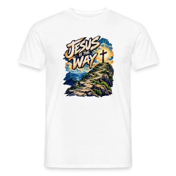 Jesus ist der Weg – Kreuzpfad - Männer T-Shirt - Weiß - Vorne - AI Model Male 178 dark (178cm)