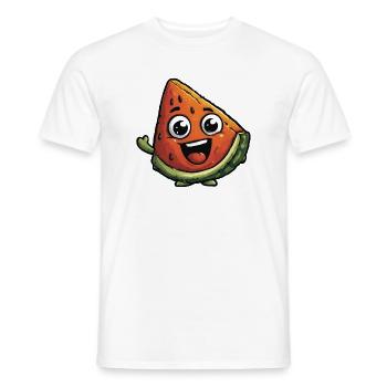 Lachende Wassermelonenscheibe - Männer T-Shirt - Weiß - Vorne - AI Model Male 178 dark (178cm)