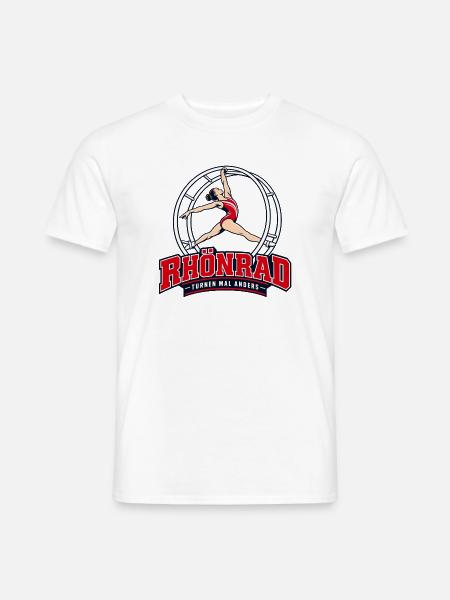 Rhönrad Turnen Logo Stil - Männer T-Shirt - Weiß