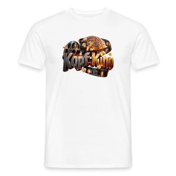 Kopf Kino Filmhirn Popcorn - Männer T-Shirt - Weiß - Vorne - AI Model Male 178 dark (178cm)