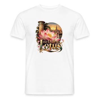 Der Duft des Lotus – Sonnenuntergang - Männer T-Shirt - Weiß - Vorne - AI Model Male 178 dark (178cm)